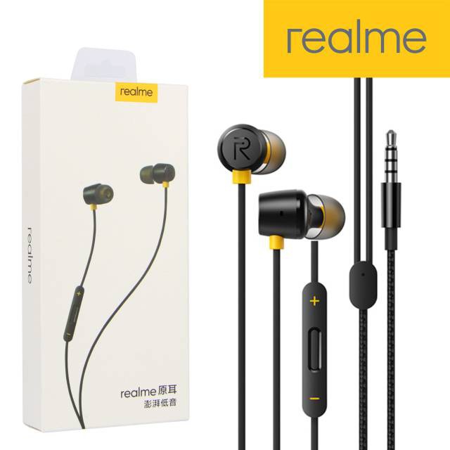 Headset Realme Buds 2 Audio Jack 3.5mm Wired Earphone Plus Mic (bisa telepon &amp; musik)