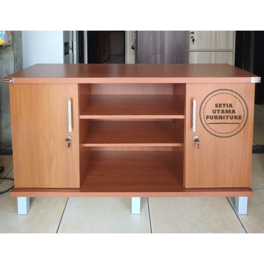 Meja TV / Rak TV Serbaguna RTM 128 110X40X65 JUMBO  BESAR MOTIF KAYU KNOCK DOWN