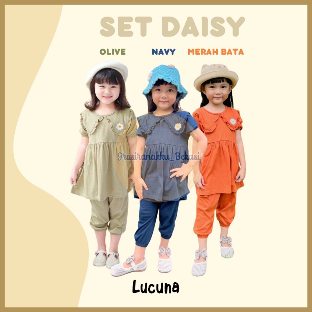 Setelan Anak Lucuna Daisy Mix Warna1,2,3,4,5tahun