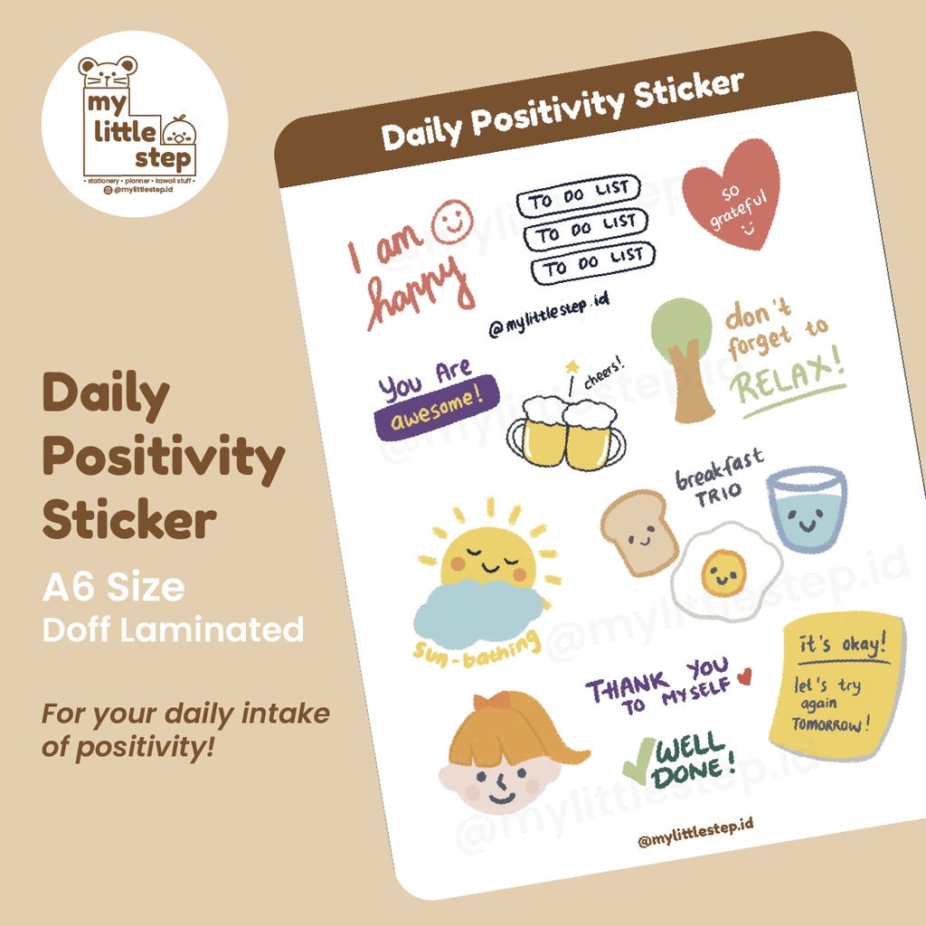 

MLS Daily Positivity Sticker Sheet A6 / Sticker Planner & Journal