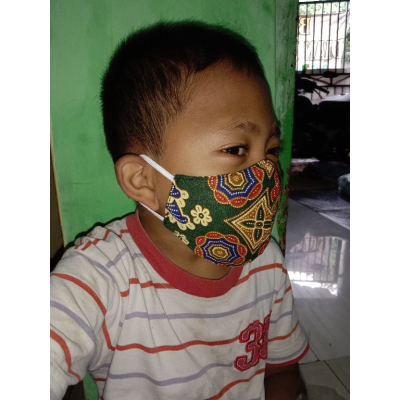 masker batik anak 2 lapis