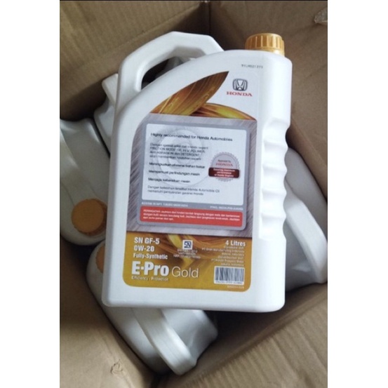 Oli Mesin Mobil Honda E-Pro EPRO Gold 0W-20 Full Sintetik 4000ML 4Liter