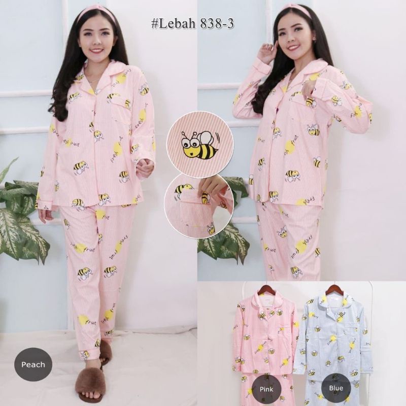 pajamas piyama PP kancing import bee premium