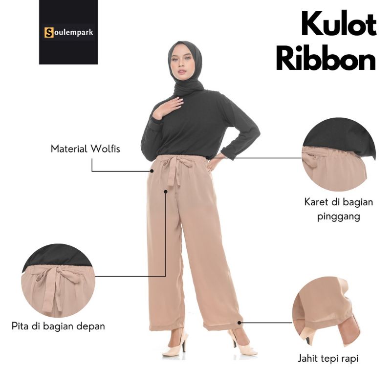 kulot ribon pant / celana panjang ribon / kulot wolfis