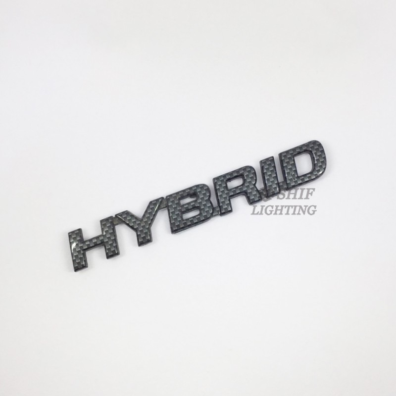 1Pc Stiker Emblem / Badge Logo HYBRID Bahan Karbon Fiber Untuk Samping / Belakang Mobil TOYOTA