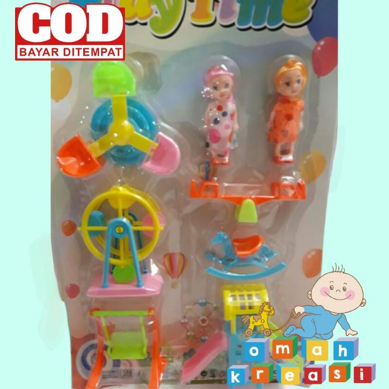 LO 3 PLAY TIME / mainan anak edukasi super lucu ayunan bonus 2 boneka