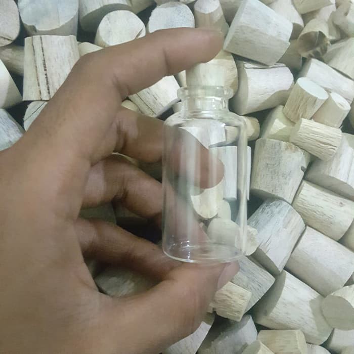 Botol Kaca 25ml Tutup Kayu