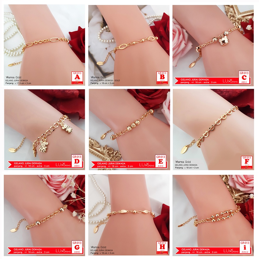 GR 013 Gelang Charm Xuping Perhiasan Wanita Gold 18K 2 Layer Luxx Xuping