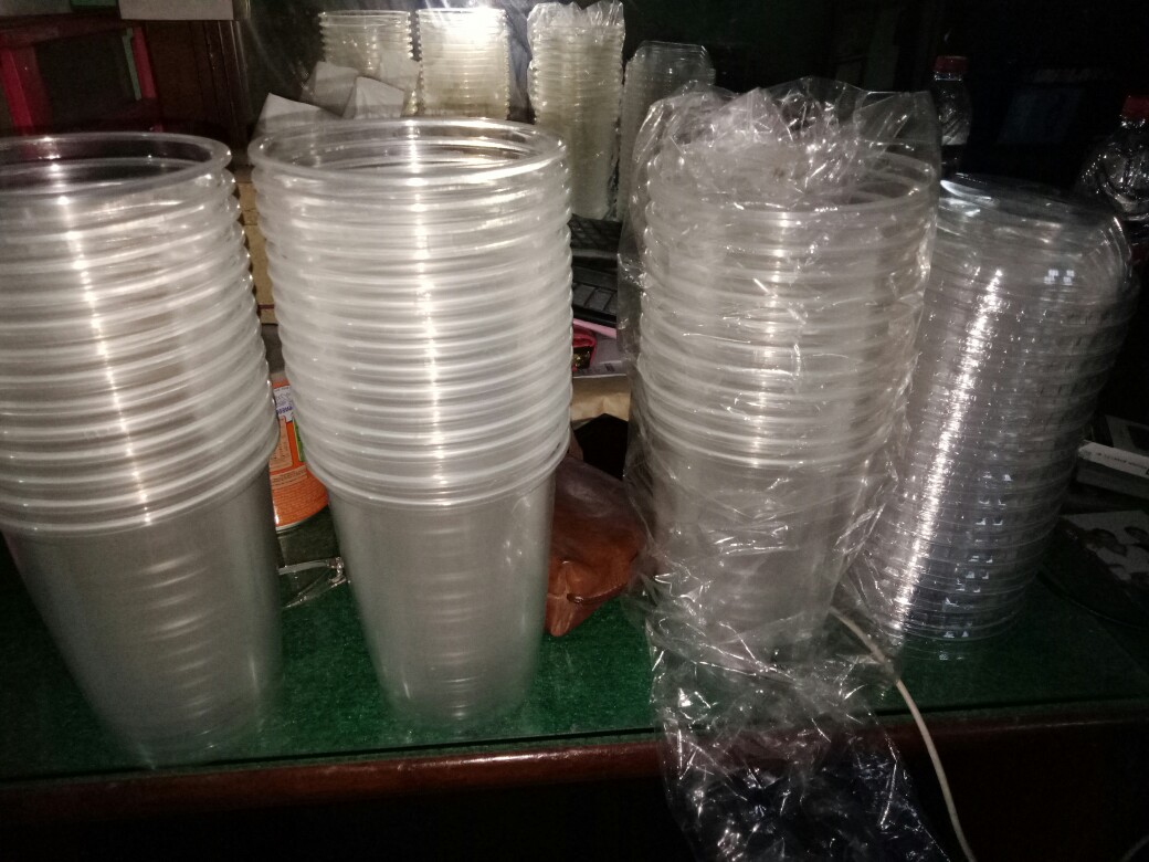 Twin Cup / Gelas Plastik Kembar Untuk Jus Dan Minuman Lainya ( Ready Stok )