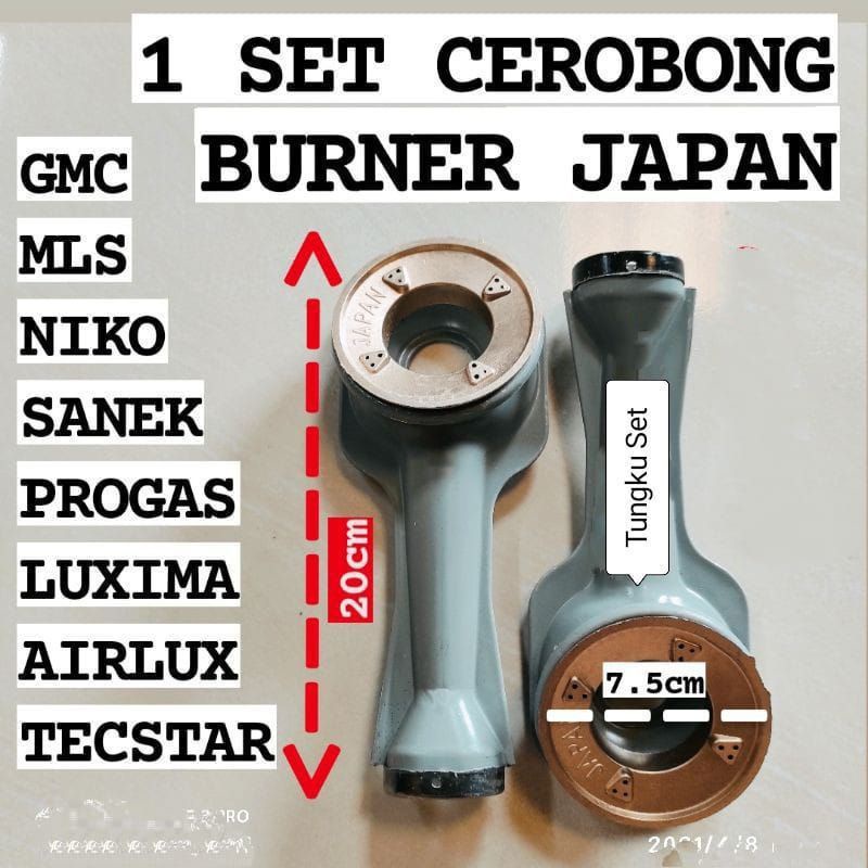 Tungku , BURNER ,  KOMPOR CHINA UMUM MULTI Set Cerobong Burner Japan ZINC Alloy GMC Niko Sanex Progas Luxima Airluxi