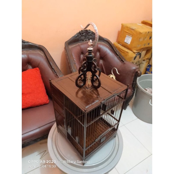 Sangkar cungkok kotak full bambu