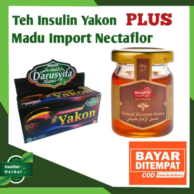 

Paket Hemat Madu Murni Import Nectaflor Blossom 60 g Plus Teh Yakon Insulin @20Kantung