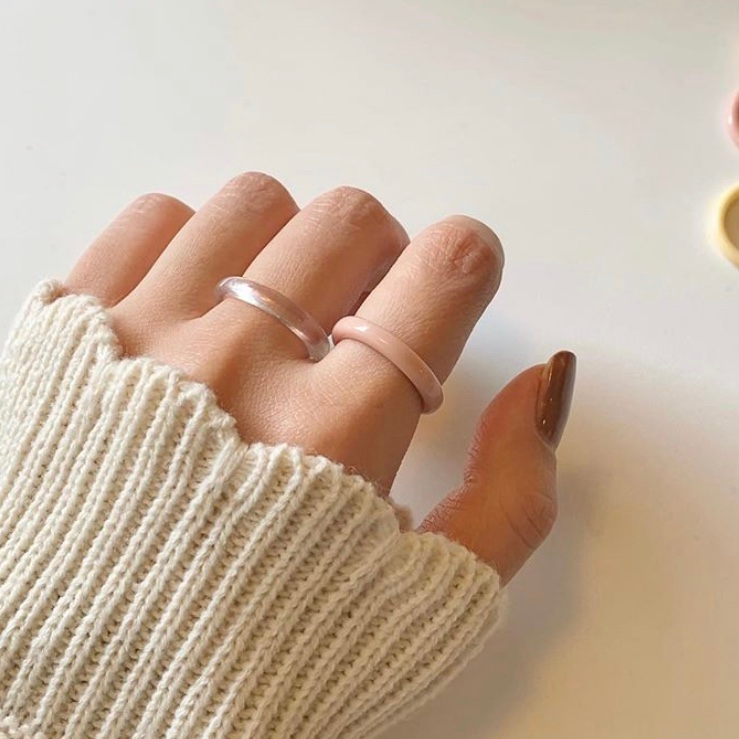 Cute IG style Korean resin acrylic ring