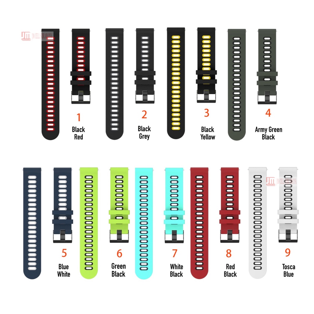 Tali Jam Tangan 20mm Watch Strap Vyatta FitMe Soul / Coros Pace 2 - Dual Tone Rubber Silikon