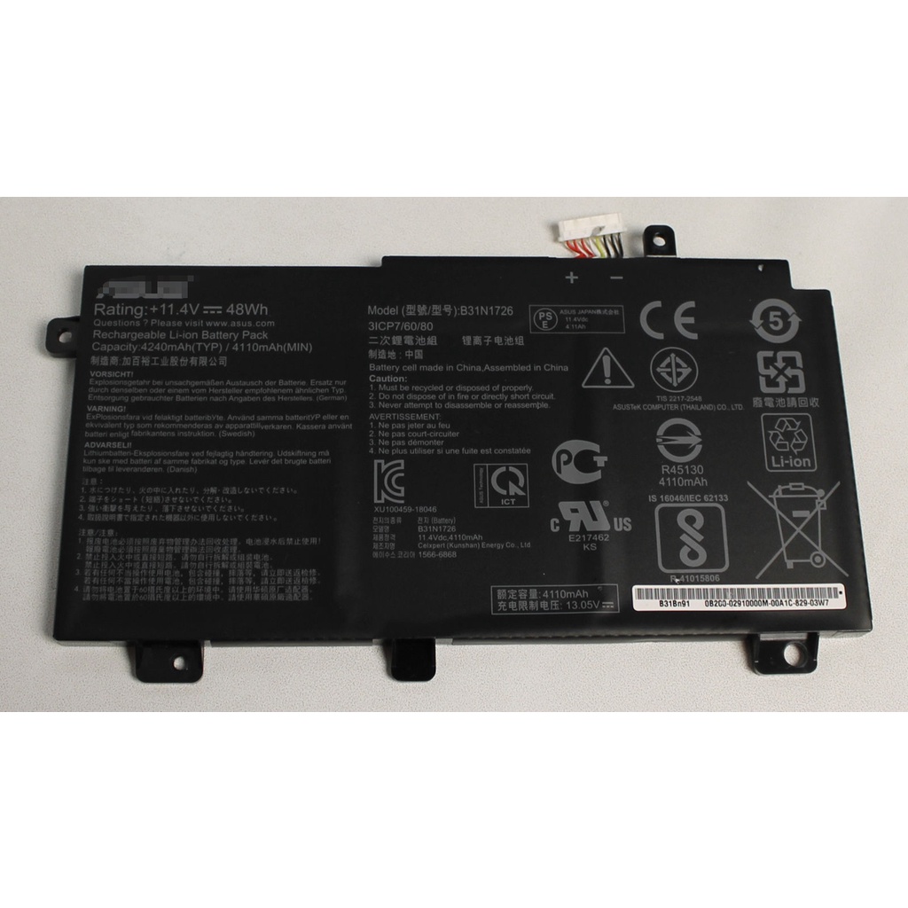 Baterai batrai laptop Asus TUF Gaming FX504 FX504G FX504GE FX505 FX505D B31N1726