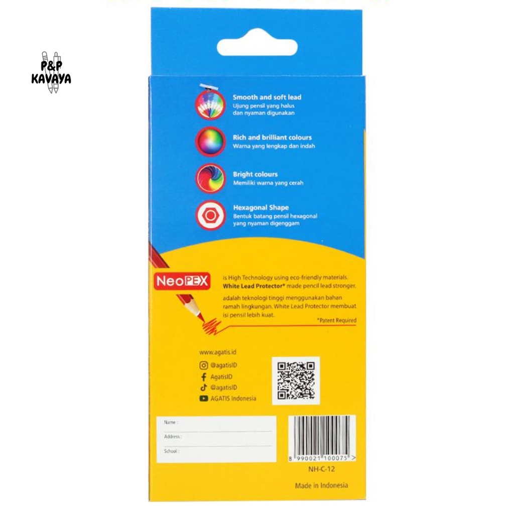 

PENSIL 12 WARNA PANJANG AGATIS NEOPEX 12C