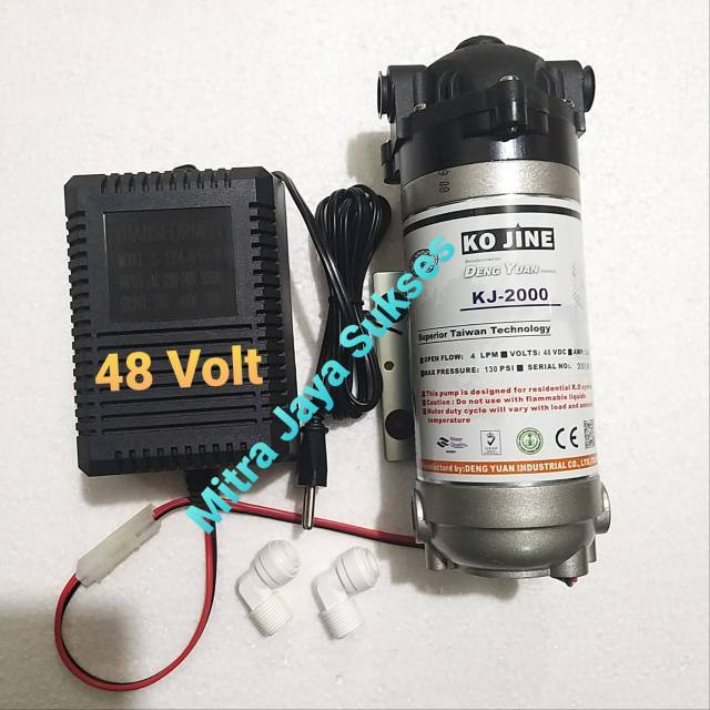 Pompa RO Deng Yuan Ko Jine 48 Volt KJ 2000 + Adaptor 3A Booster Pump Reverse Osmosis