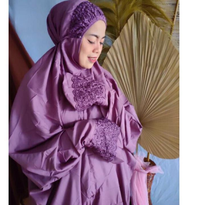 ➣ Mukena siti Khadijah Terusan katun bordir Khodijah dewasa pasteleena original/promo ⅎ