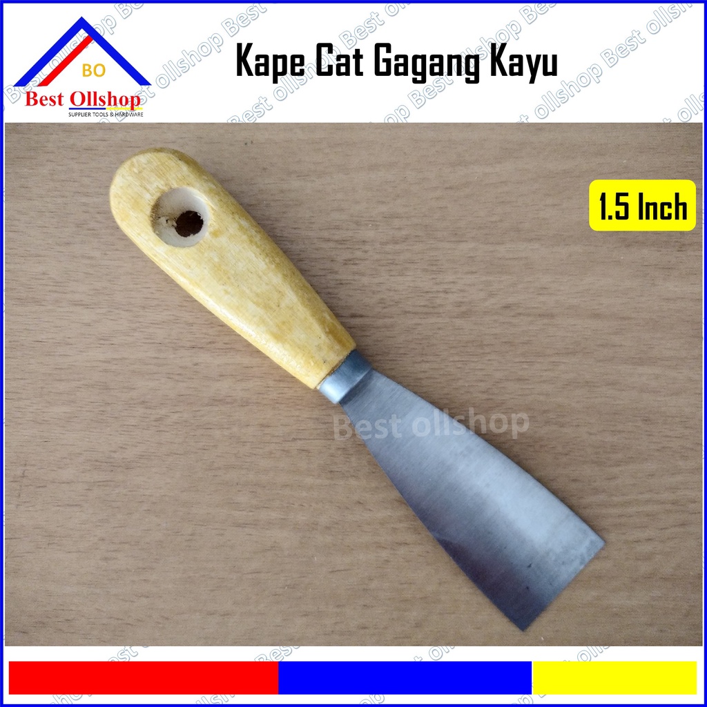 Kapi Cat Gagang Kayu / Kape Cat Spatula Gagang Kayu 1.5 - 2 - 2.5 - 3 Inch