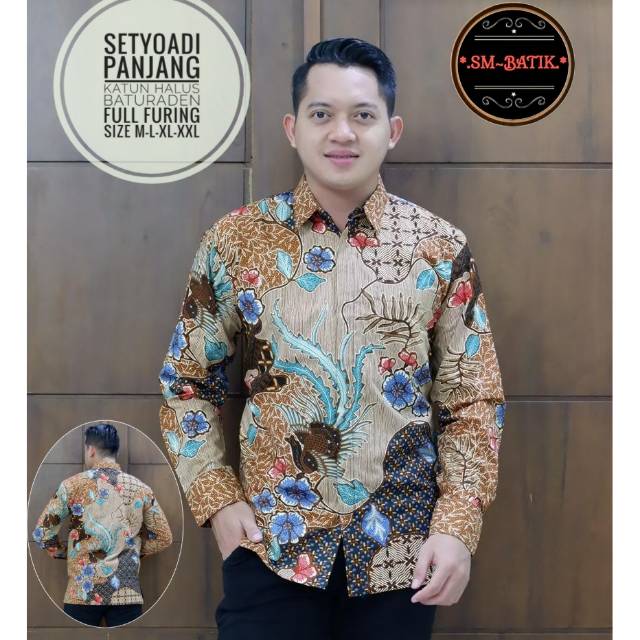 Kemeja Batik Lengan Panjang Motif Elegan Batik Berfuring Batik Pria Model Terbaru