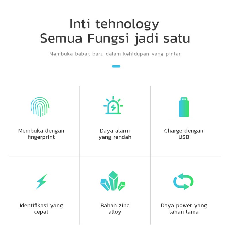 Gembok pagar anti maling gembok sidik jari tanpa kunci Smart Fingerprint Padlock Security kunci pintu anti maling kunci gembok pintu mirip kadonio hido