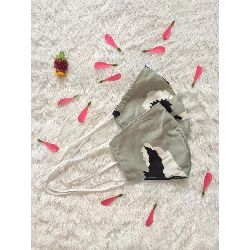 Masker Hijab Motif (2ply) | Masker Headloop Motif