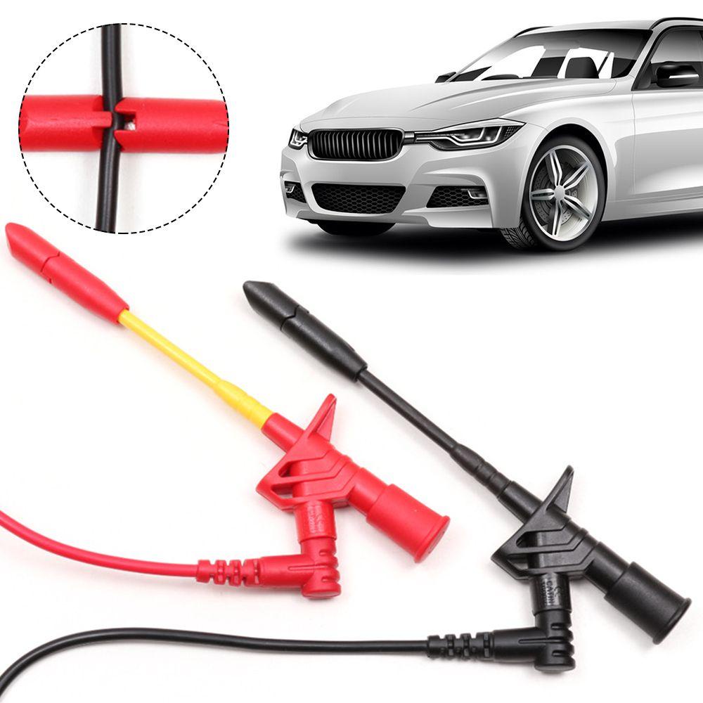 Top 2PCs/pak Klip Kait Tes Baru Ditingkatkan Mudah Digunakan Universal 1000V 10A 4mm Soket Fleksibel Testing Probe