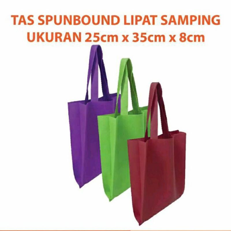 TAS SPUNBOND POLOS TEBAL UKURAN 30X40X8 CM / TAS SOUVENIR / GOODIE BAG POLOS TEBAL