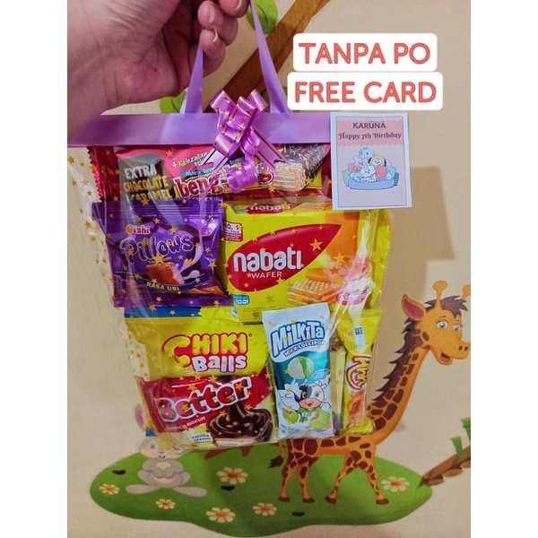 

Paket snack ultah komplit + FREE CARD