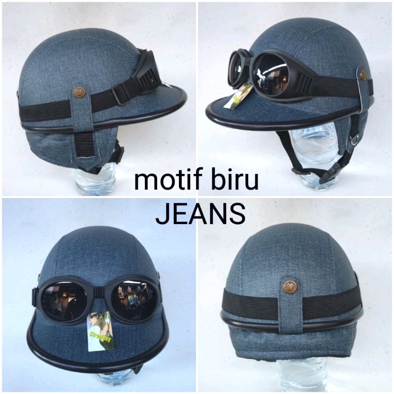 helm topi klasik helm Nazi Retro Classic helm vespa helm kulit helm Jerman helm klasik