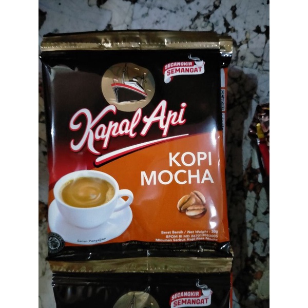 kopi kapal api mocha sachet isi 10pcs.