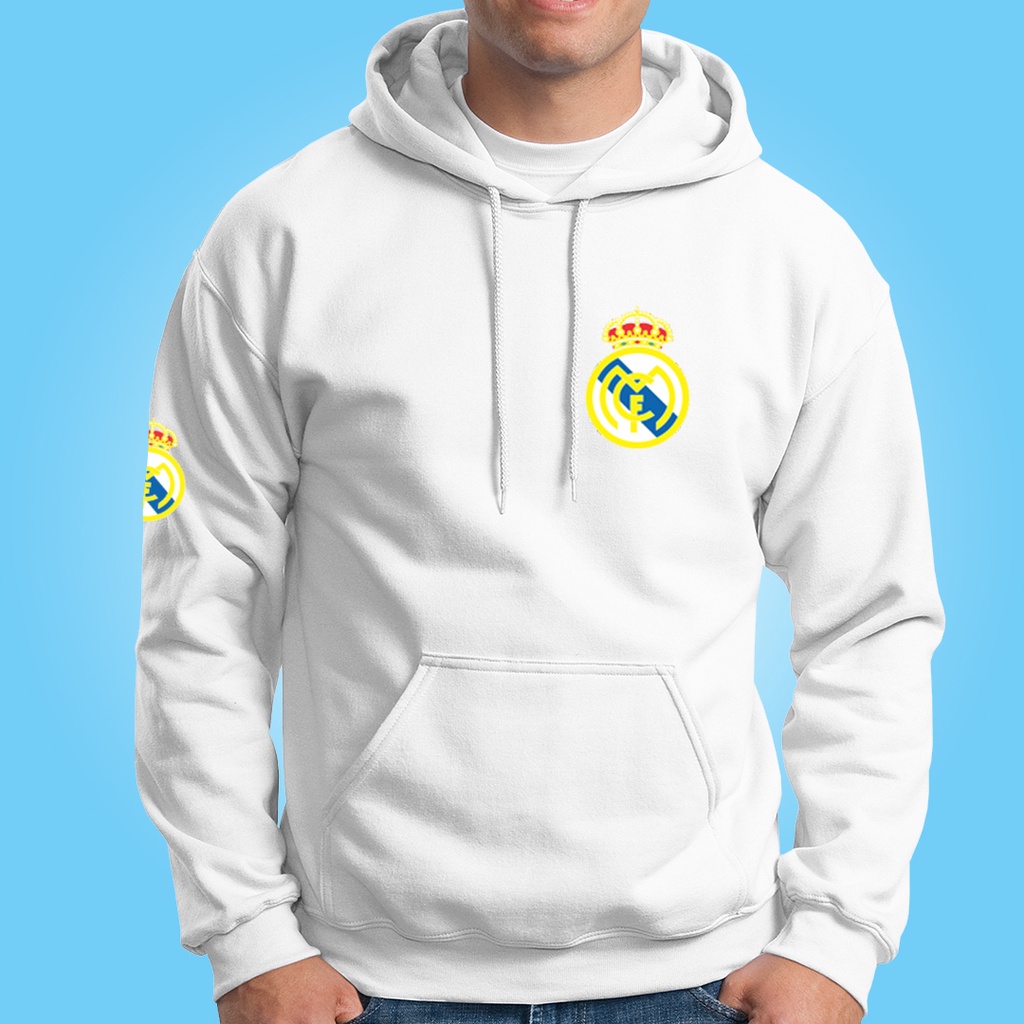 Jaket Real Madrid Sweater Hoodie Real Madrid Sepak Bola Bahan Tebal