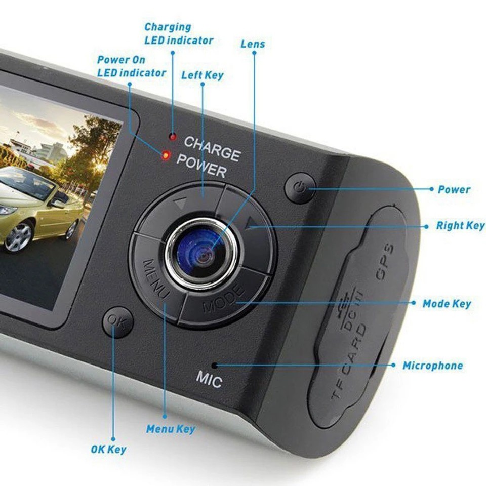 Kamera Mobil DVR Dual Kamera GPS R300 - Car Dash Cam Dual Lens