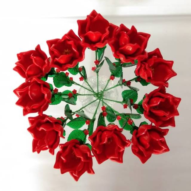 Bunga Mawar Tangkai Mote Melamin Akrilik