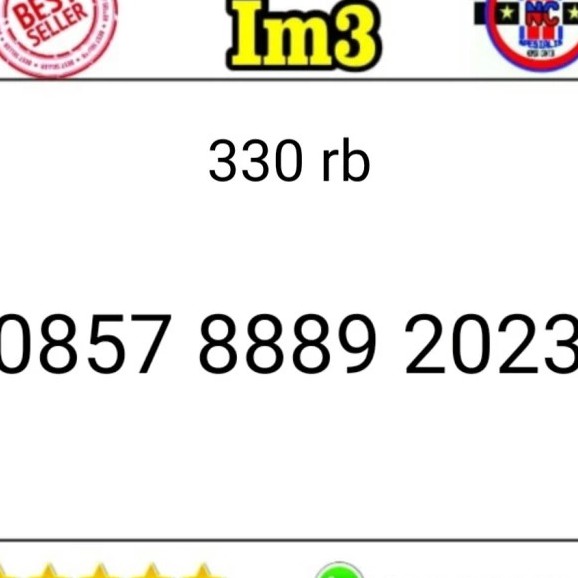 Kartu Perdana IM3 Seri Tahun 2023 - 0857 8889 2023 murah LRI 538