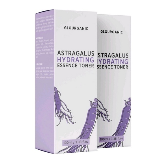 GLOURGANIC astragalus hydrating essence toner mencerahkan bpom murah air mencerahkan anti aging kerutan garis halus penuaan dini mengatasi bekas jerawat bruntusan beruntusan dry food oily skin berminyak minyak kering dewasa murah original