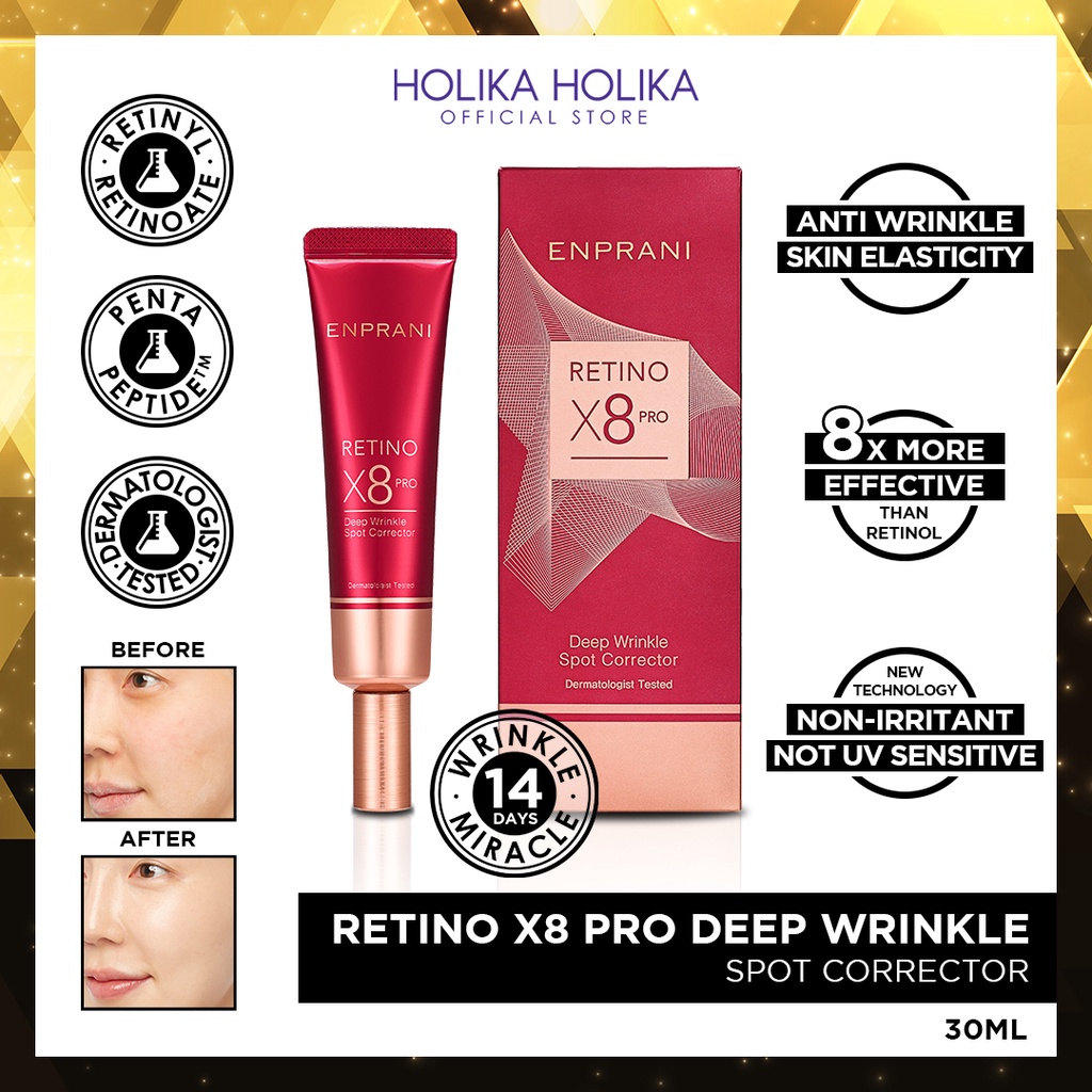 Holika Holika Enprani Retino X8 Pro Deep Wrinkle Spot Corrector | Menyamarkan Kerutan Dalam 14 Hari