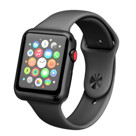 Silikon Slim Thin Electroplating Matte Case untuk Apple Watch 38mm 40mm 42mm 44mm