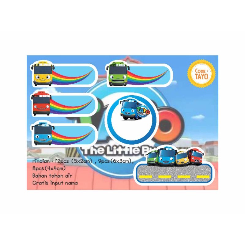 

STICKER LABEL NAMA CUSTOM character TAYO