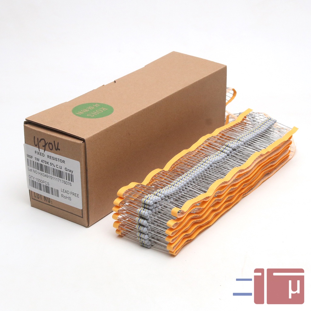 x10 Resistor 470K 1W Metal Oxide 5% Taiwan Kaki Tembaga