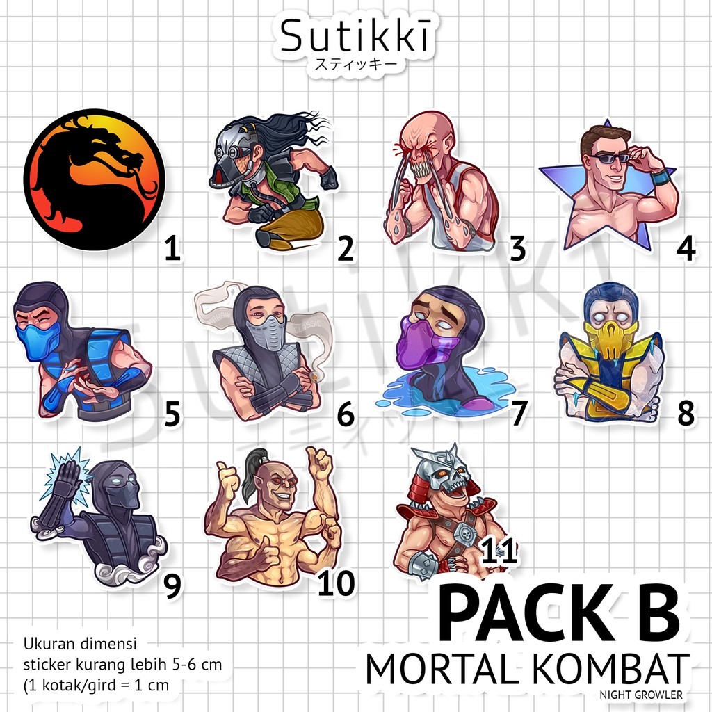 Sutikki | Sticker Pack Mortal Kombat 11 12 Stiker Laptop Vinyl  | Video Game BD PS4 PS5 HBO Film