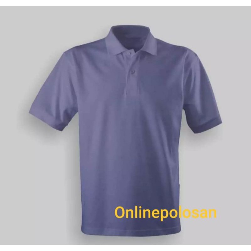 Kaos Polo Shirt Lengan Pendek Kerah warna Ungu Muda