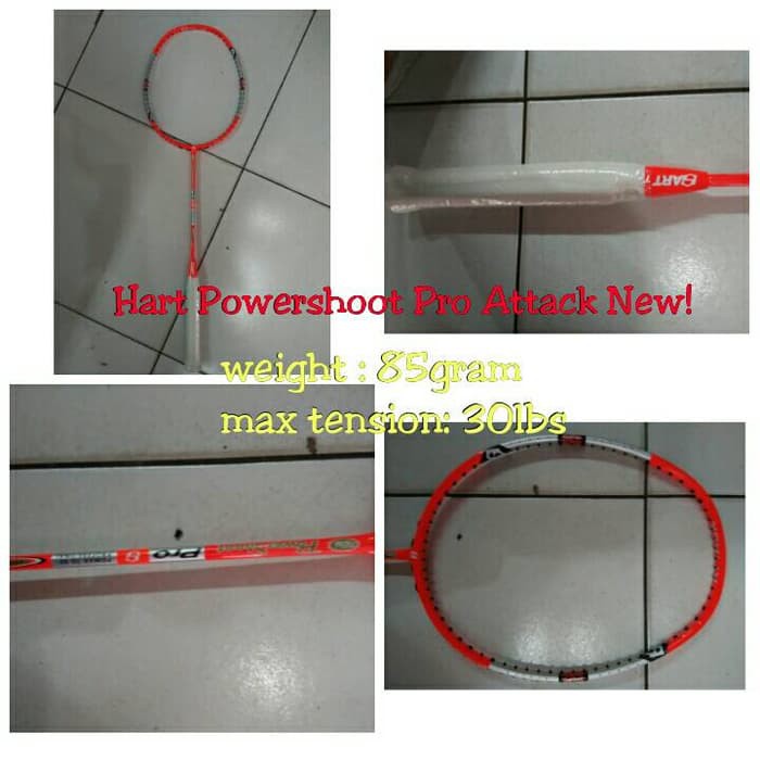 PROMO raket hart power shot pro Offense & Defense 100% original TERLARIS