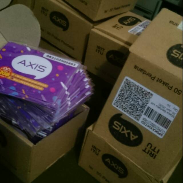 Kartu Perdana Axis Segel Pulsa 0 Perbox Isi 50 Pcs