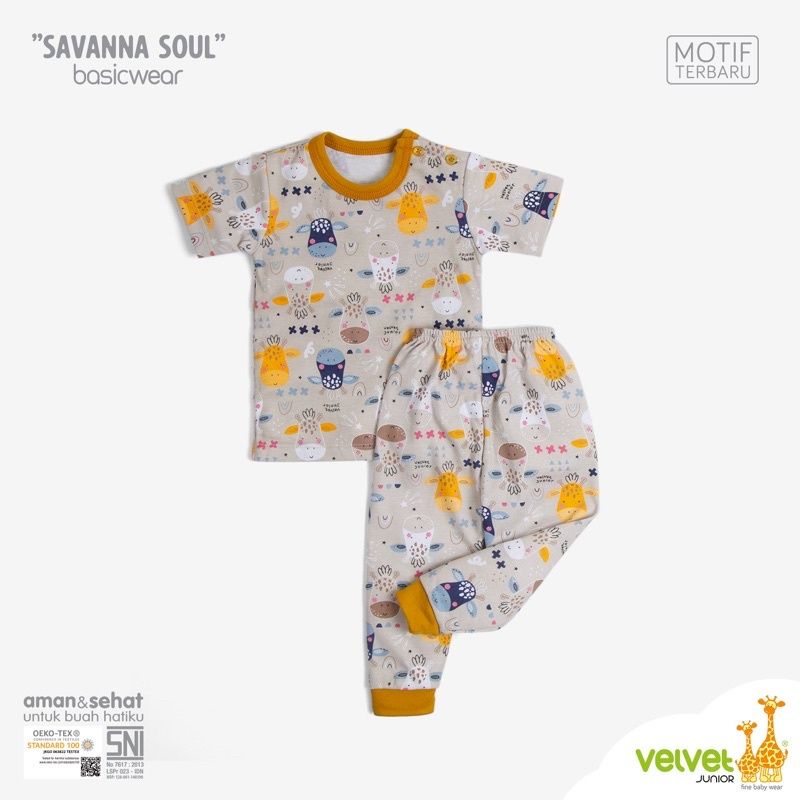 Baju Bayi Setelan Pendek Panjang Piyama Anak Velvet Junior Savanna Soul