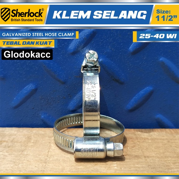 Klem Selang / Hose Clamp Gas Sherlock 1.5&quot; (1 kotak isi 2 pcs)