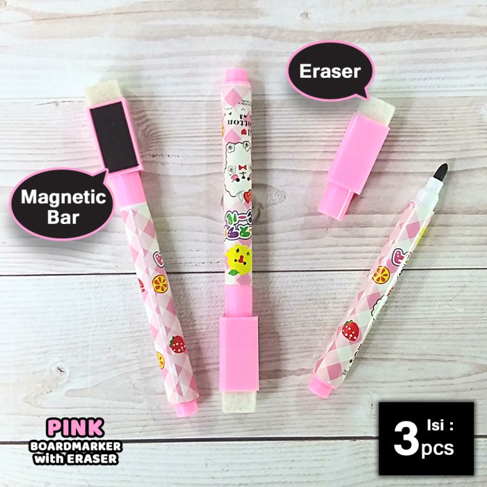 

Spesial Spidol Whiteboard Fancy Tinta Hitam + Penghapus (Isi 3 Pcs) Trendi