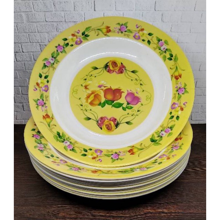 PIRING MAKAN SEMI MELAMIN 1 LUSIN