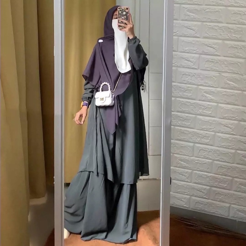 Pakaian Wanita Terbaru Nazwa Dress Gamis Malaysia Kekinian Fashion Muslim