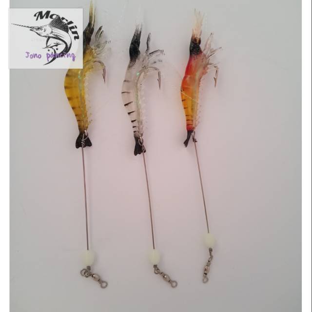 Umpan pancing udang karet 7cm umpan pancing udang tiruan umpan pancing udang buatan